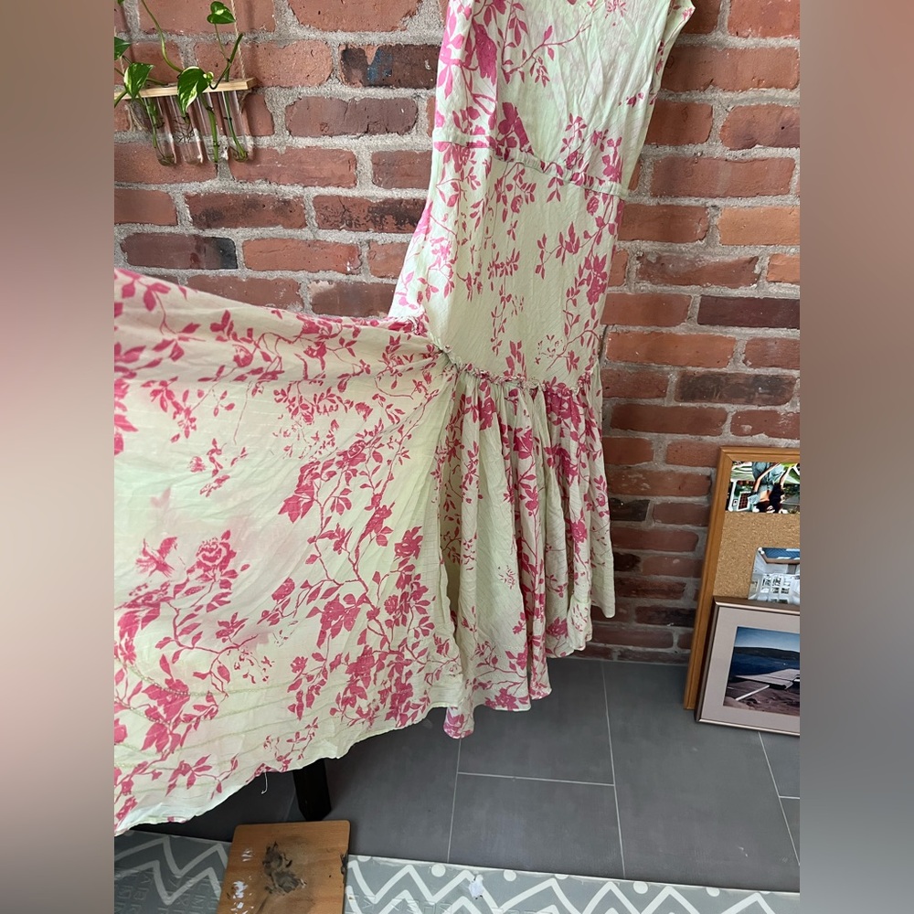 Diane Von Furstenberg Pink and Cream Maxi Dress USA 8 - Picture 4 of 6